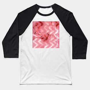 striped wavy pink glittered abstract digital pattern Baseball T-Shirt